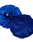 Natural hair essentials satin accessories set with adjustable and reversible bonnet( Dark Blue)