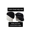 Satin lined wig cap/ wig cap with satin/ cap for moisture( Black)