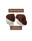 Satin lined wig cap/ wig cap with satin/ cap for moisture( Brown)