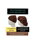 Satin lined wig cap/ wig cap with satin/ cap for moisture (4 pack= 2 brown and 2 black)