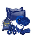 Natural hair essentials,reversible and adjustable Satin bonnet and pillowcases with eye mask set of 9 pieces